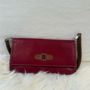 Suam basic  Elegant Burgundy Leather Clutch